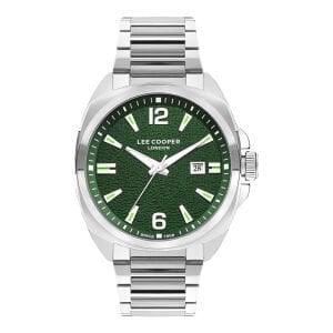 Lee Cooper Yeşil Kadran Erkek Kol Saati, 46mm,  Mineral Cam, 5ATM
