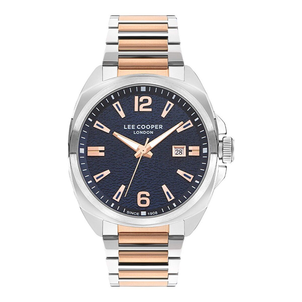 Lee Cooper Lacivert Kadran Erkek Kol Saati, 46mm, Mineral Cam, Paslanmaz Çelik