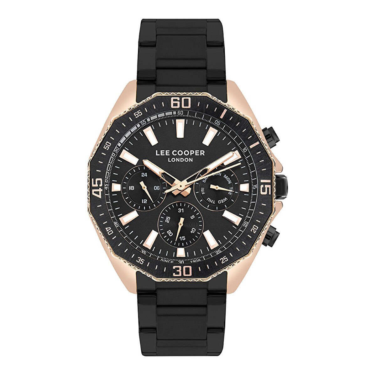 Lee Cooper Siyah Kordon Erkek Kol Saati 45 mm – 5 ATM Su Geçirmez
