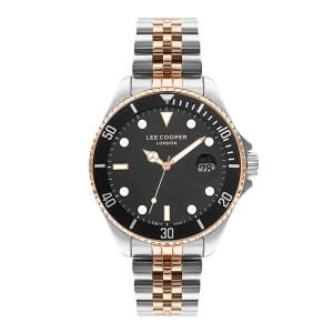Lee Cooper Gümüş-Altın Kordon Erkek Kol Saati 43mm – 5 ATM