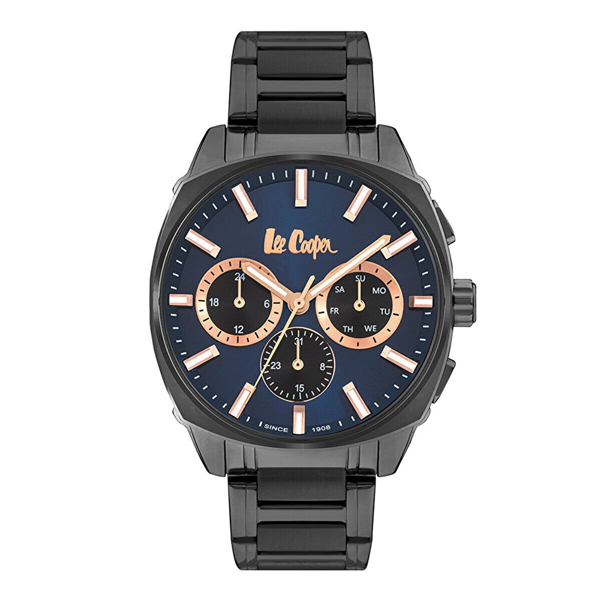 Lee Cooper 44.00 mm Multifonksiyon Erkek Kol Saati – Gri Kasa, 5 ATM, Mineral Cam