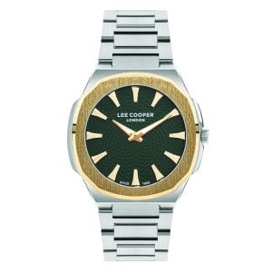 Lee Cooper Gümüş Kordon Yeşil Kadran Erkek Kol Saati – 5 ATM