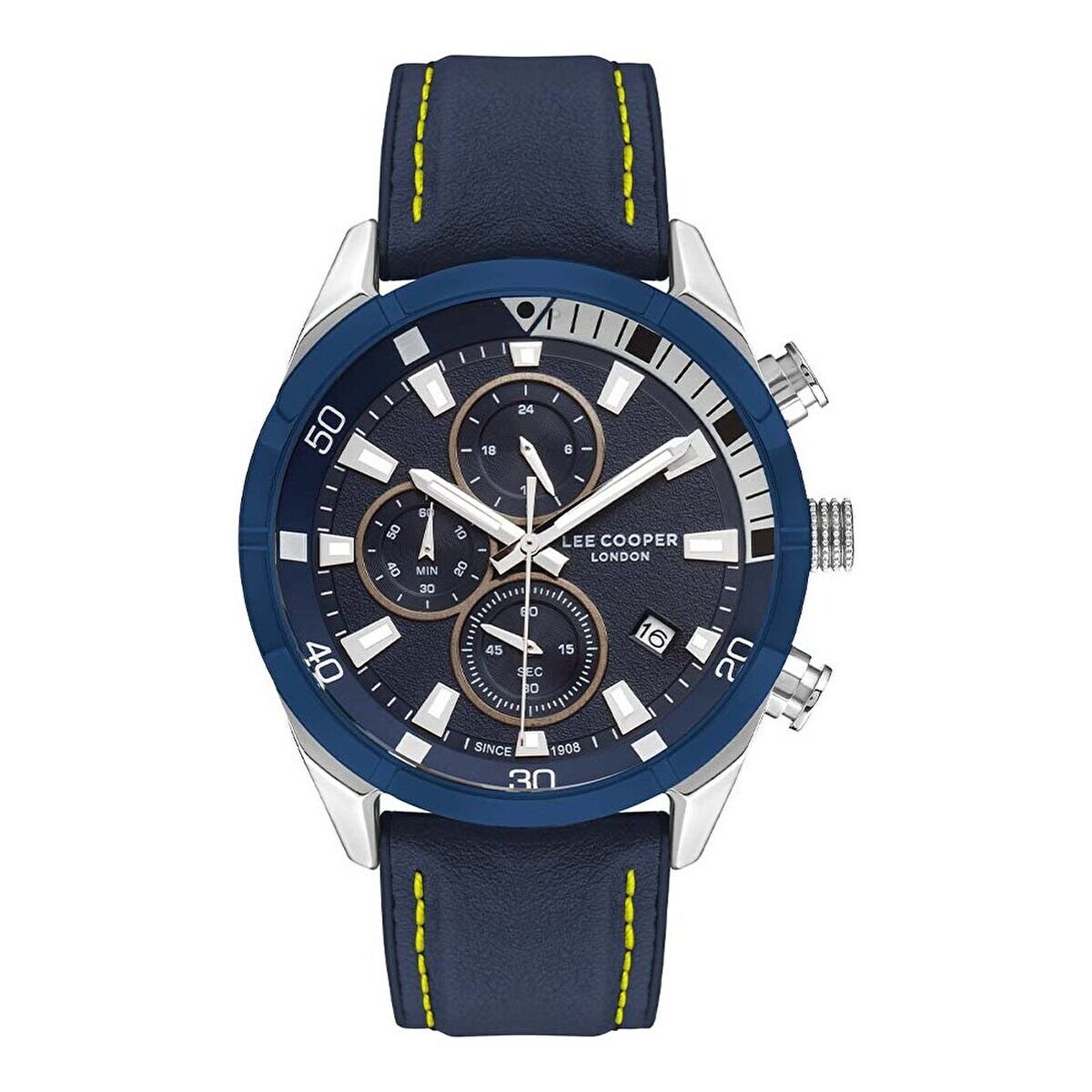 Lee Cooper Lacivert Deri Kordon Erkek Kol Saati 45mm – Mineral Cam