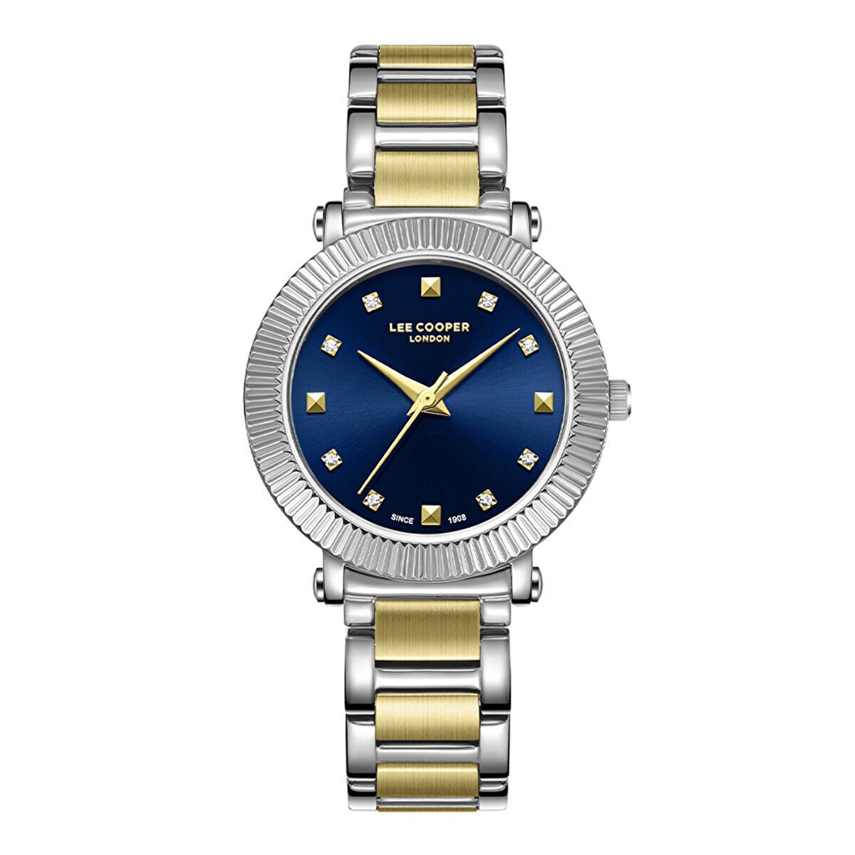 Lee Cooper Kadın Kol Saati, 35mm, Lacivert Kadran, Gümüş&Altın Kordon,3 ATM