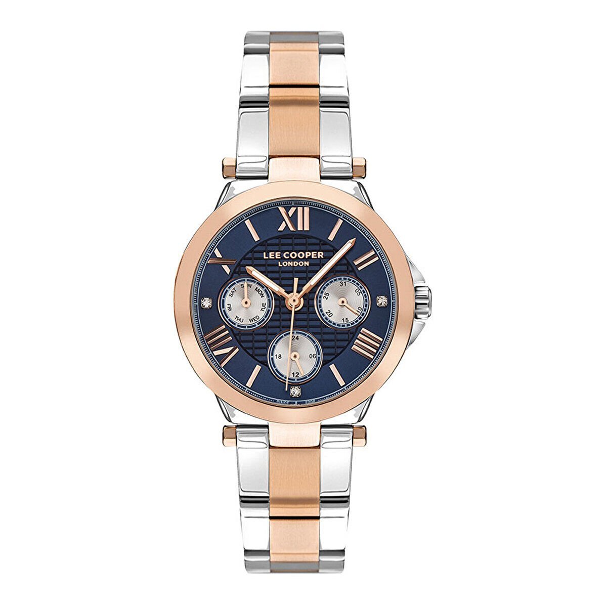 Lee Cooper 44 mm Silver & Rose Gold Kordon Kadın Kol Saati