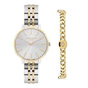 Lee Cooper Kadın Kol Saati – Gümüş & Altın Kordon, 34 mm, 3 ATM