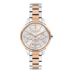 Lee Cooper 38 mm Gümüş & Pembe Altın Kordon Kadın Kol Saati – 5 ATM