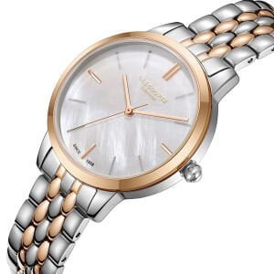 Lee Cooper 33 mm Gümüş & Pembe Altın Kadran Kadın Kol Saati – 3 ATM