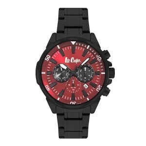 Lee Cooper Çelik Kordon Kırmızı Kadran Kol Saati – 5 ATM, Mineral Cam