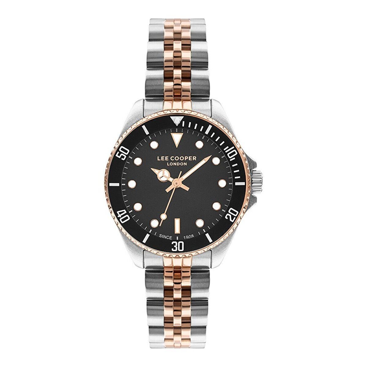 LE COOPER Gümüş Pembe Altın Kordon Kadın Kol Saati 36 mm 3 ATM