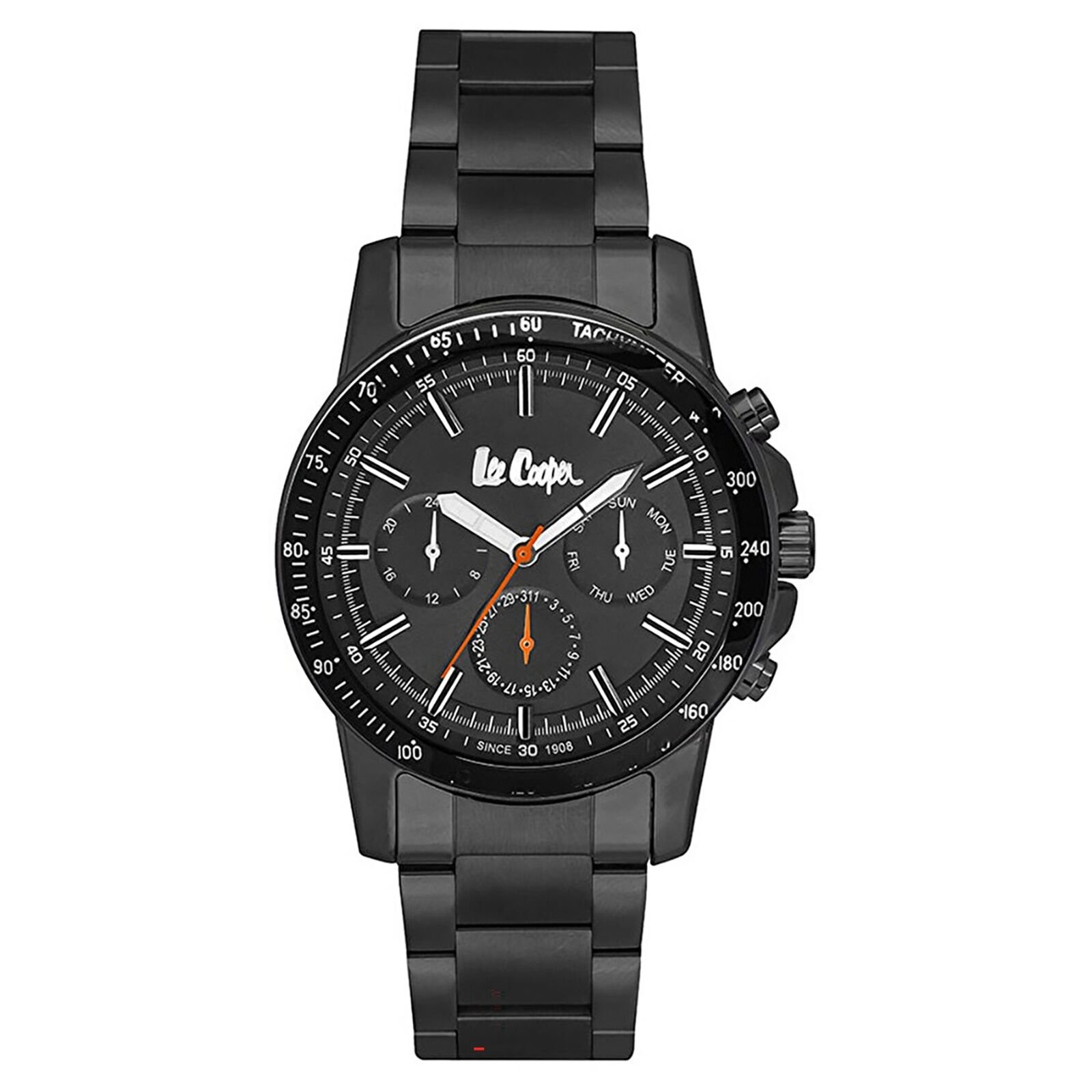 Lee Cooper Erkek Kol Saati 42 mm Siyah Metal Kordon Siyah Kadran 3 ATM