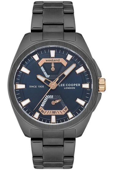Lee Cooper Erkek Kol Saati 45 mm Metal Kordon Mavi Kadran 5 ATM