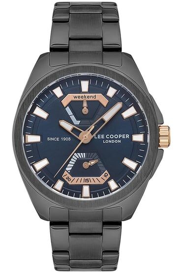 Lee Cooper Erkek Kol Saati 45 mm Metal Kordon Mavi Kadran 5 ATM