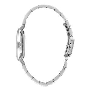 Lee Cooper Beyaz Kadran Gümüş Metal Kol Saati – 34 mm, 3 ATM, Mineral Cam