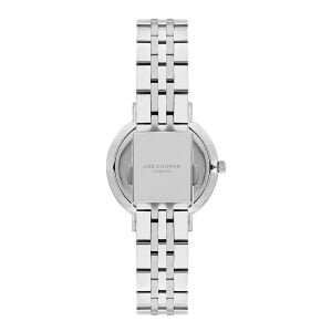 Lee Cooper Beyaz Kadran Gümüş Metal Kol Saati – 34 mm, 3 ATM, Mineral Cam