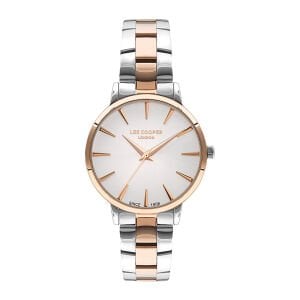 Lee Cooper Kadın Kol Saati – Gümüş Kadran, Gümüş / Pembe Altın, 35 mm, 3 ATM