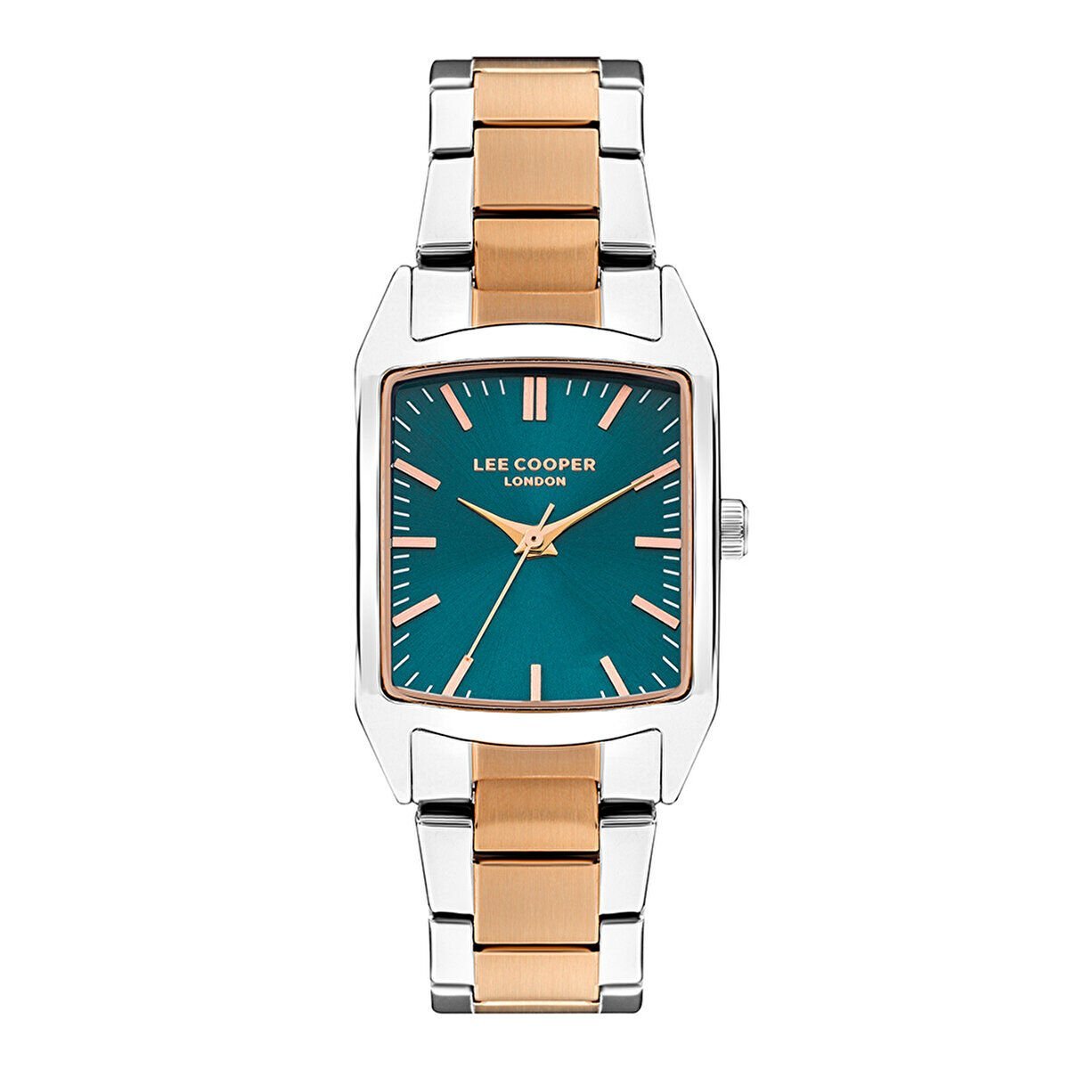 Lee Cooper Kadın Kol Saati – 20 mm, Mavi Kadran, Gümüş & Pembe Altın