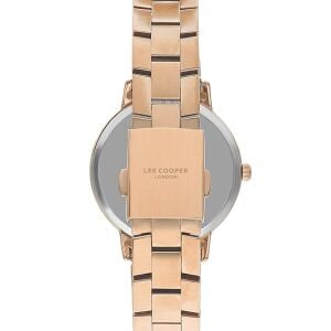 Lee Cooper Kadın Kol Saati – Gümüş Kadran, Pembe Altın, 35 mm, 3 ATM