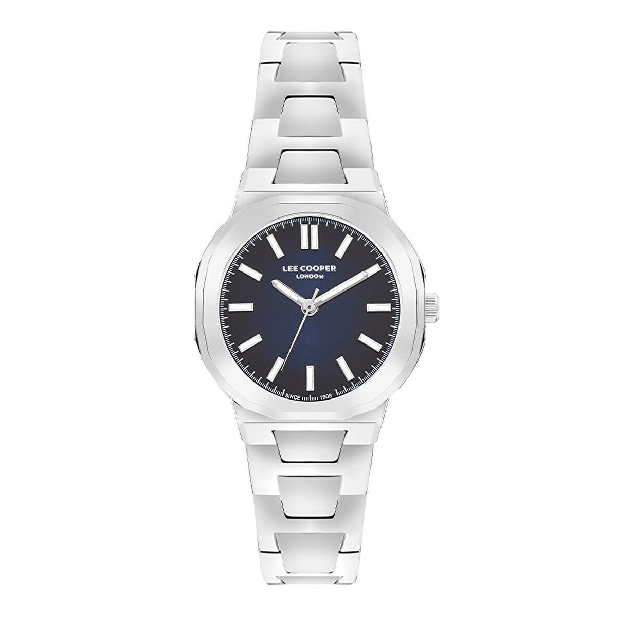Lee Cooper Kadın Kol Saati – Lacivert Kadran, Gümüş, 32 mm, 3 ATM