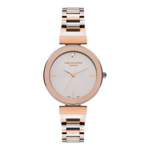 Lee Cooper Kadın Kol Saati – Gümüş Kadran, Gümüş / Pembe Altın, 35 mm, 3 ATM