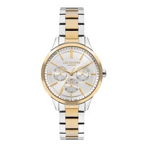 Lee Cooper Kadın Kol Saati – Gümüş Kadran, Gümüş & Altın, 34 mm, 3 ATM
