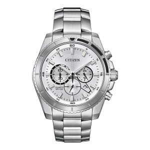 Citizen Erkek Kol Saati – 44 mm, Gümüş Kadran, Gümüş Kordon, 10 ATM