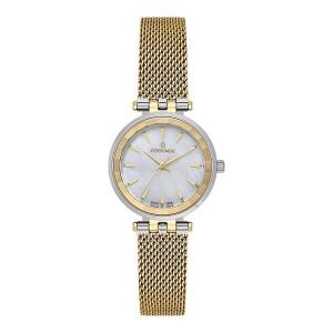 Essence Kadın Kol Saati 30 mm Paslanmaz Hasır Kordon Beyaz Kadran Gümüş Altın