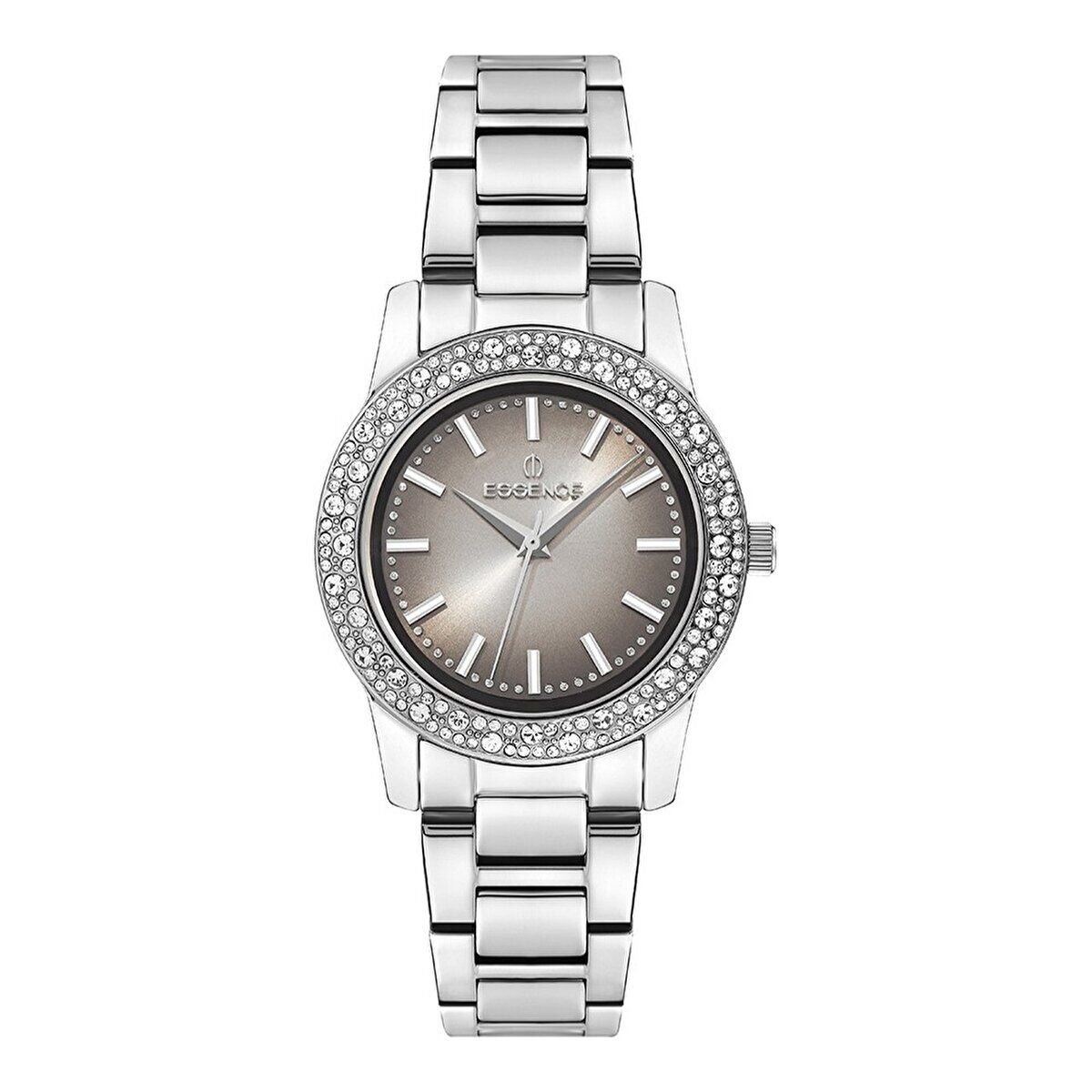 Essence Kadın Kol Saati – Siyah Taşlı Kadran, Silver Kordon
