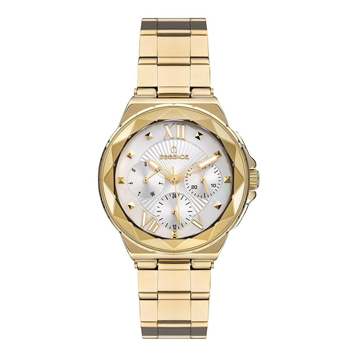 Essence Kol Saati – Multifonksiyon, Gold Kordon, Beyaz Kadran, 5 ATM