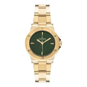 Essence Kadın Kol Saati – Gold Kordon, Koyu Yeşil Kadran