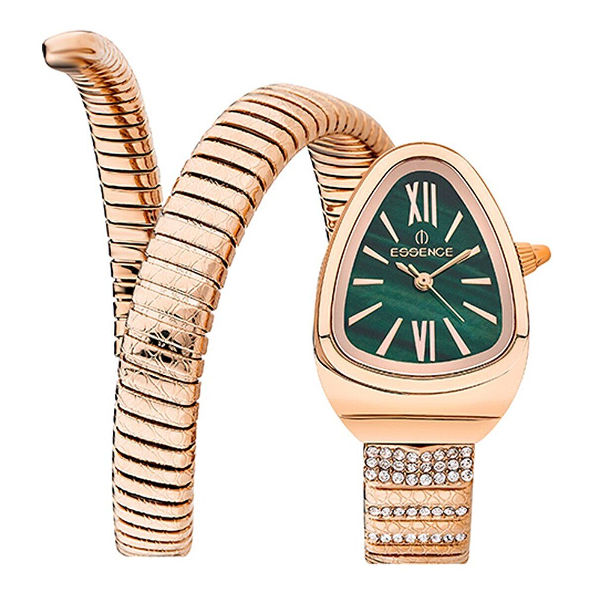 Essence Kadın Kol Saati – Rose Gold Kordon, Yeşil Kadran