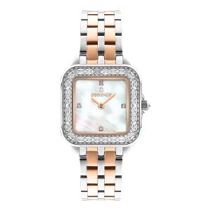 Essence Kadın Kol Saati 25 mm Taşlı Beyaz Kadran Rose Gümüş Kordon 5 ATM