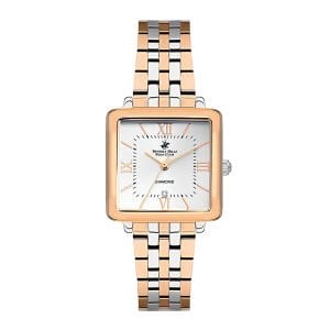 Beverly Hills Polo Club Kadın Kol Saati Rose Gold Çelik Kordon Beyaz Kadran Safir Kaplamalı Cam Kadın Kol Saati