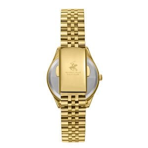 Beverly Hills Polo Club Kadın Kol Saati 34 mm Beyaz Kadran Gold Kordon 5 ATM
