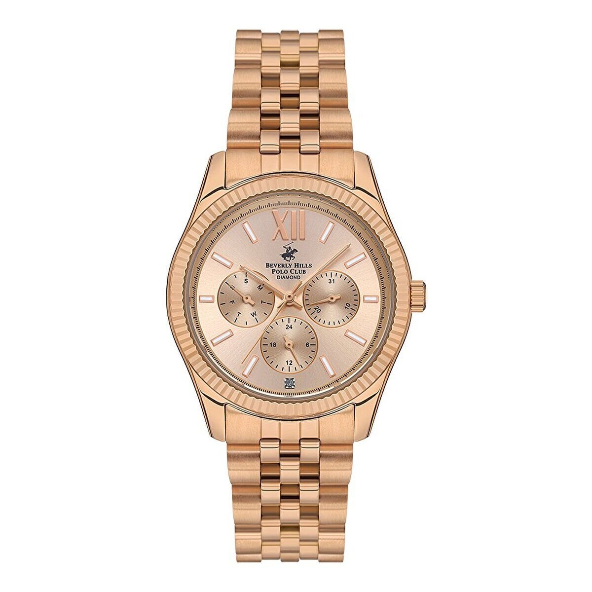 Beverly Hills Polo Club Rose Gold Multifonksiyon Kol Saati Safir Kaplamalı Cam 10 ATM