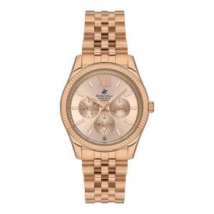 Beverly Hills Polo Club Rose Gold Multifonksiyon Kol Saati Safir Kaplamalı Cam 10 ATM