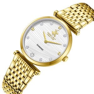 Beverly Hills Polo Club Kadın Kol Saati Beyaz Kadran Gold Kordon 5 ATM