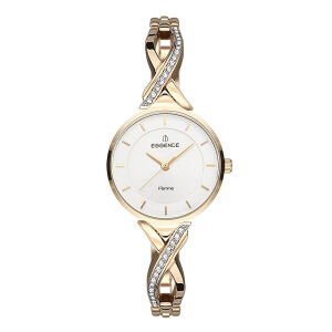 Essence Kadın Kol Saati 35 mm Beyaz Kadran Gold Taşlı Kordon 3 ATM