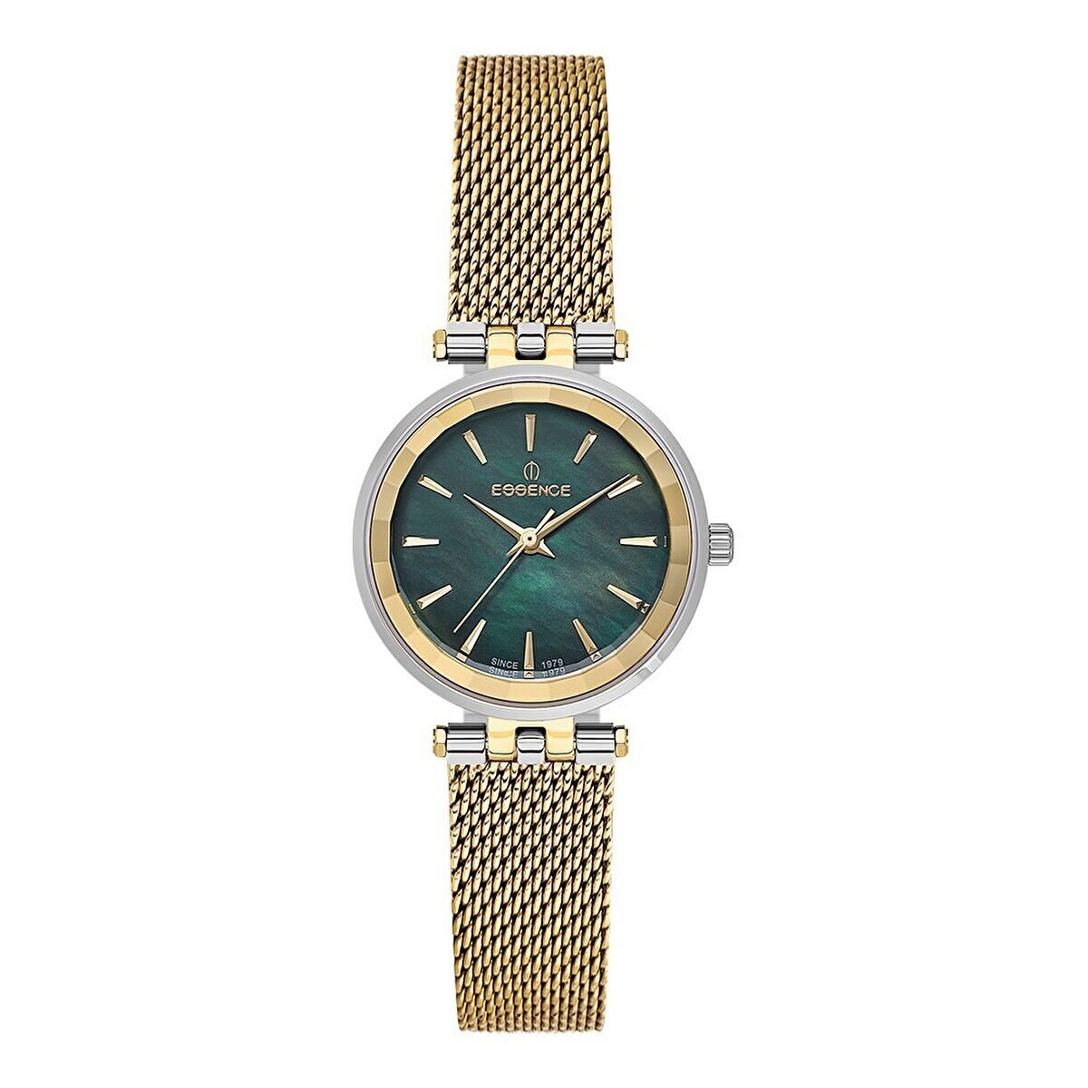 Essence Kol Saati – Yeşil Kadran, Altın Renk Çelik Kordon, 5 ATM