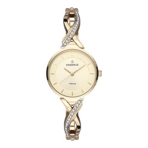 Essence Kadın Kol Saati 35 mm Sarı Kadran Gold Taşlı Kordon 3 ATM