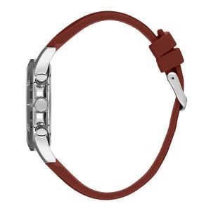 Slazenger Erkek Kol Saati 45 mm Bordo Silikon Kordon Bordo Kadran 5 ATM Mineral Cam