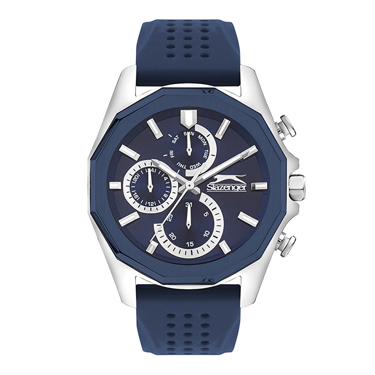 Slazenger Erkek Kol Saati 45 mm Lacivert Kadran Lacivert Silikon Kordon 5 ATM