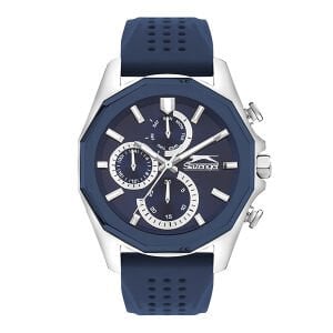 Slazenger Erkek Kol Saati 45 mm Lacivert Kadran Lacivert Silikon Kordon 5 ATM