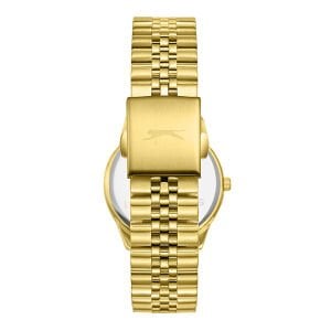 Slazenger Kadın Kol Saati – 33 mm, Altın Kordon, Beyaz Kadran, 5 ATM