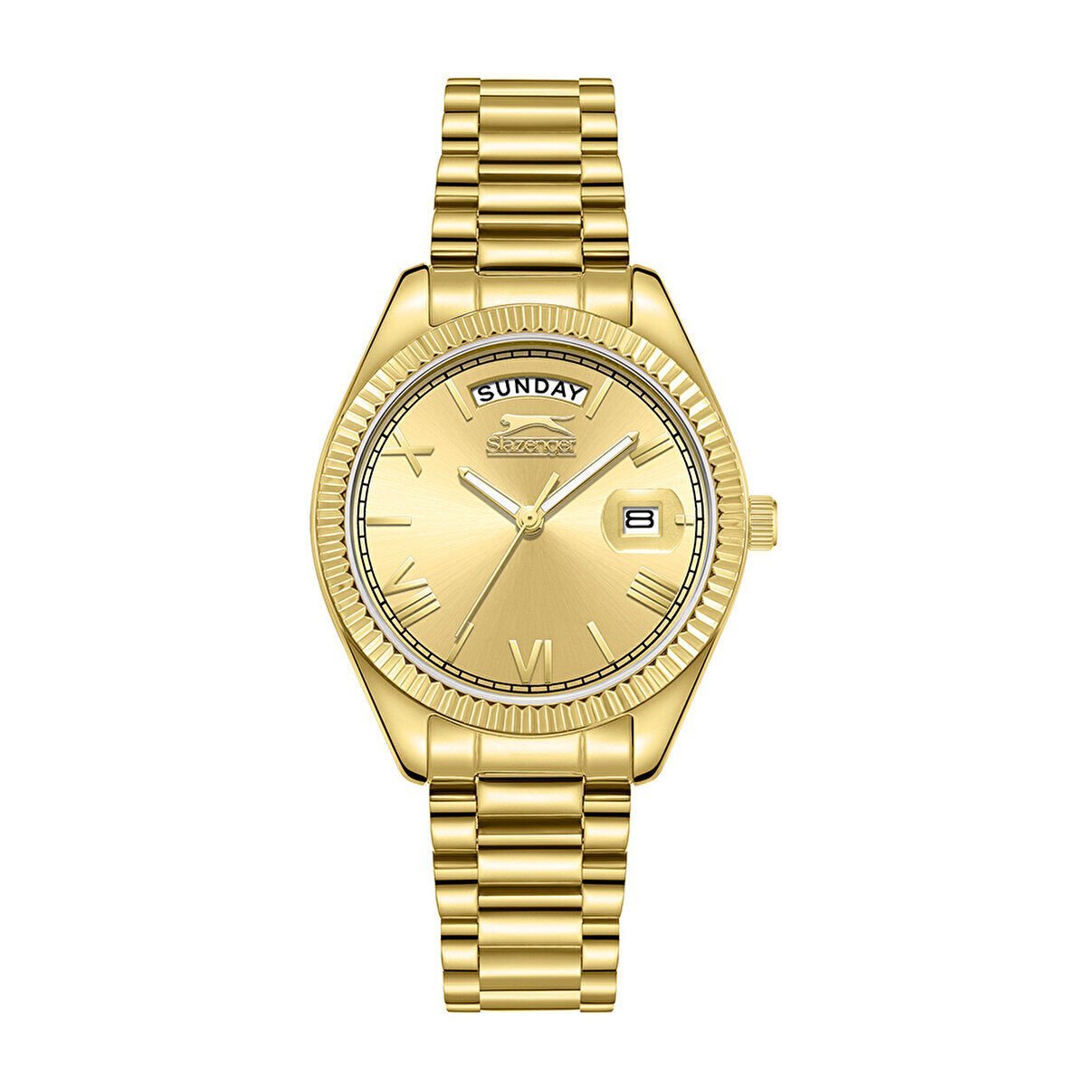 Slazenger Kadın Kol Saati – Altın Kordon, Altın Kadran, 3 ATM, Mineral Cam