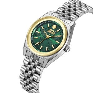 Slazenger Kadın Kol Saati – Gümüş Kordon, Koyu Yeşil Kadran, 3 ATM, Mineral Cam