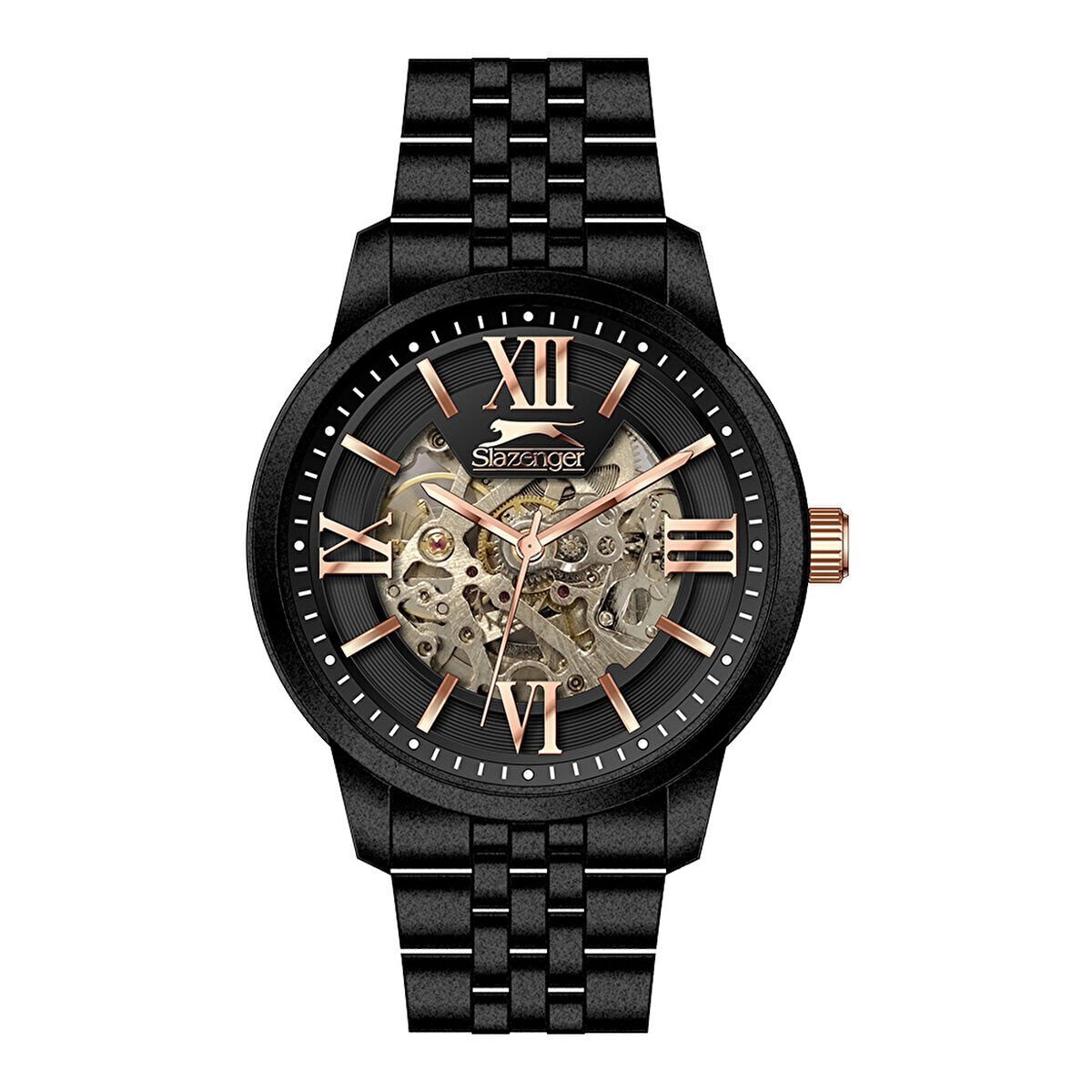 Slazenger Otomatik Erkek Kol Saati Siyah Kordon Mineral Cam 5 ATM