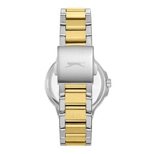 Slazenger Kadın Kol Saati – 36 mm, Altın Metal Kordon, Koyu Yeşil Kadran, 5 ATM