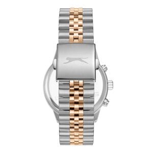 Slazenger Erkek Kol Saati – 43 mm, Rose Gold Metal Kordon, Gümüş Kadran, 10 ATM