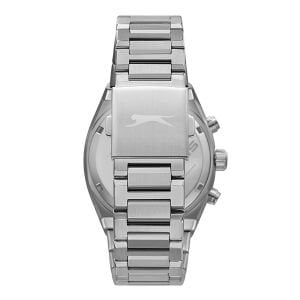 Slazenger Erkek Kol Saati – 43 mm, Gümüş Metal Kordon, Koyu Yeşil Kadran, 5 ATM